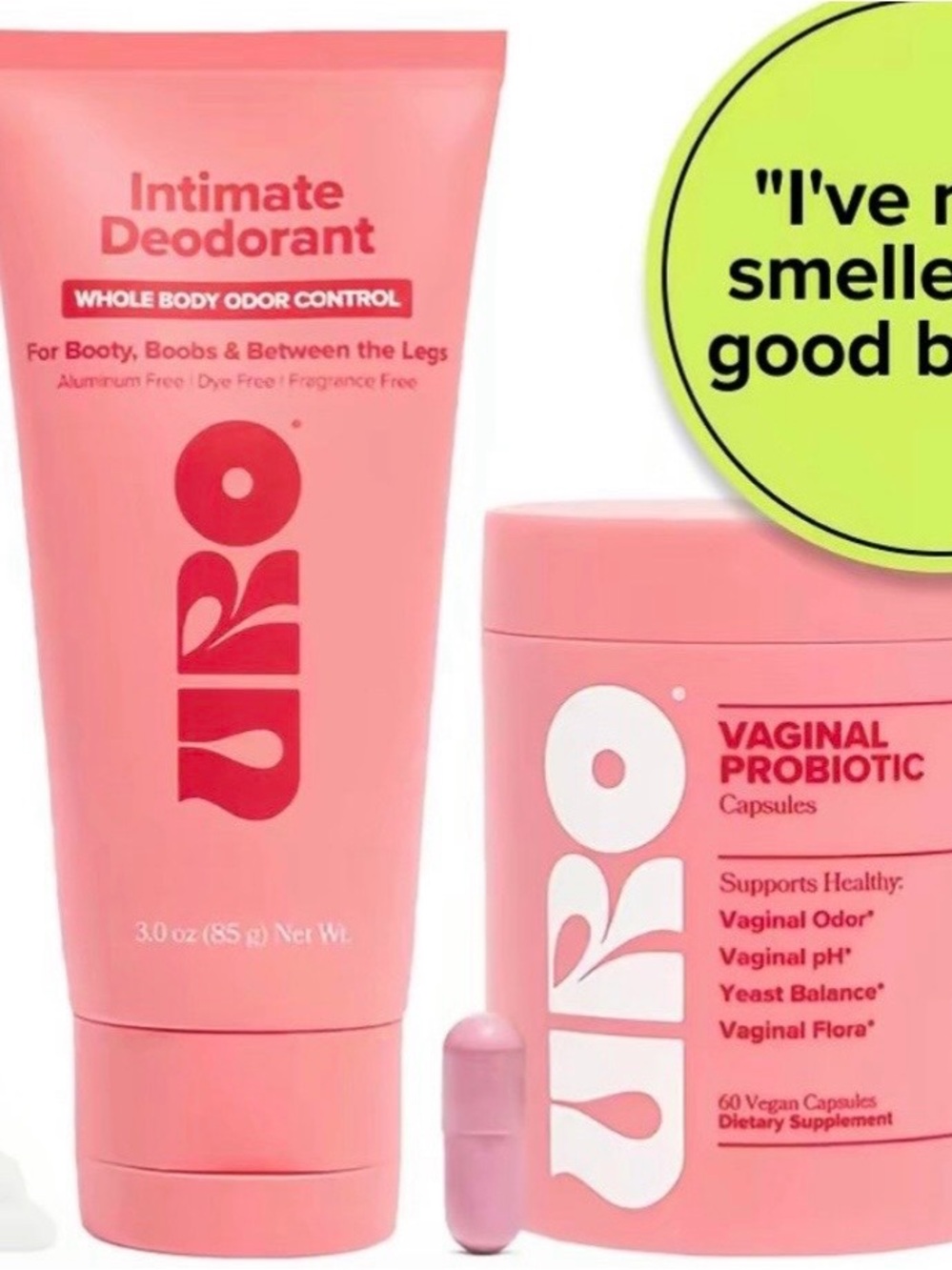 Uro Pink Intimate Deodorant Body Wash - Gentle Odor Control